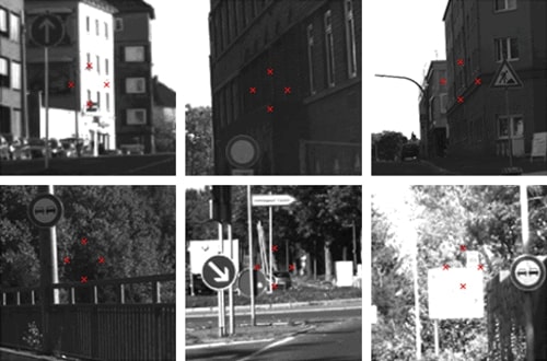 Convolutional neural network failed to distinguish key points on road signs